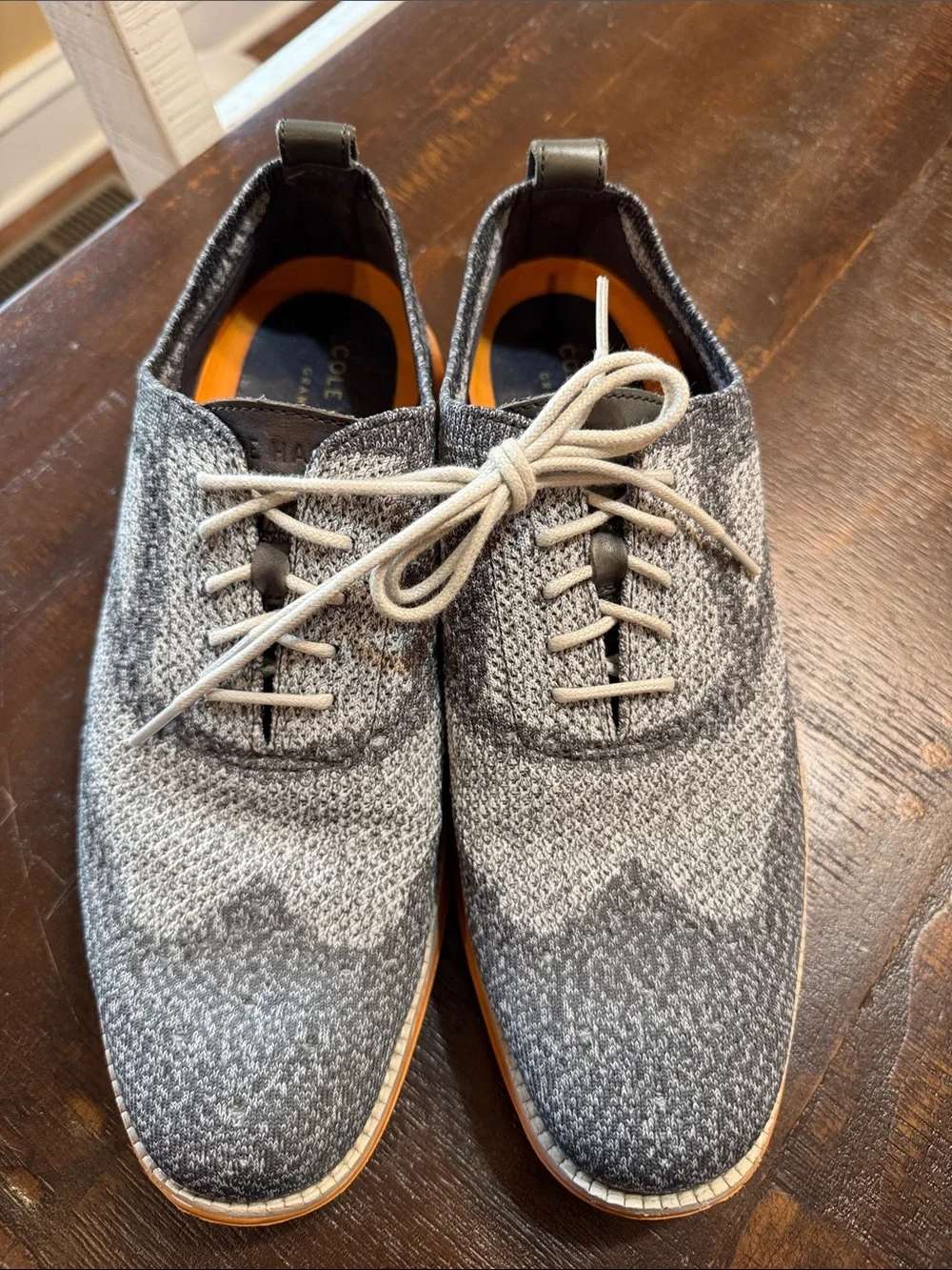 Cole Haan Knit Wingtip Oxfords in Gray and Black